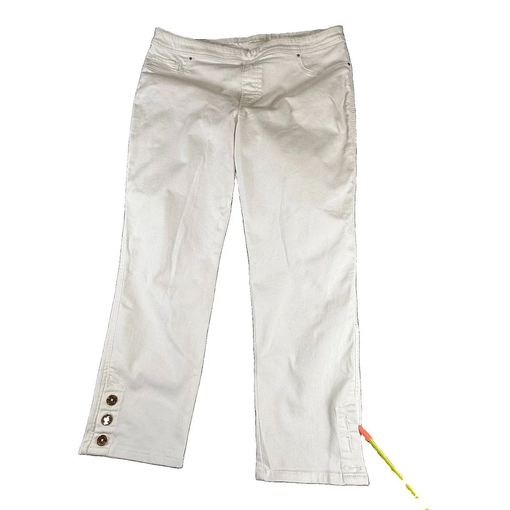 Chico's Girlfriend Slim Leg Ankle 2.5 White Stretch Jeans Women's 2.5  READ-flaw
